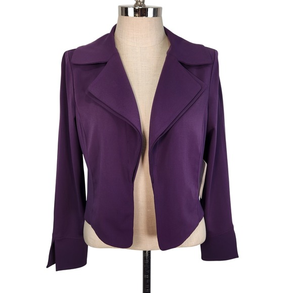 Iris Setlakwe Jackets & Blazers - Iris Setlakwe NWT Womens Purple Short Jacket Double Collar L Designer Split Cuff